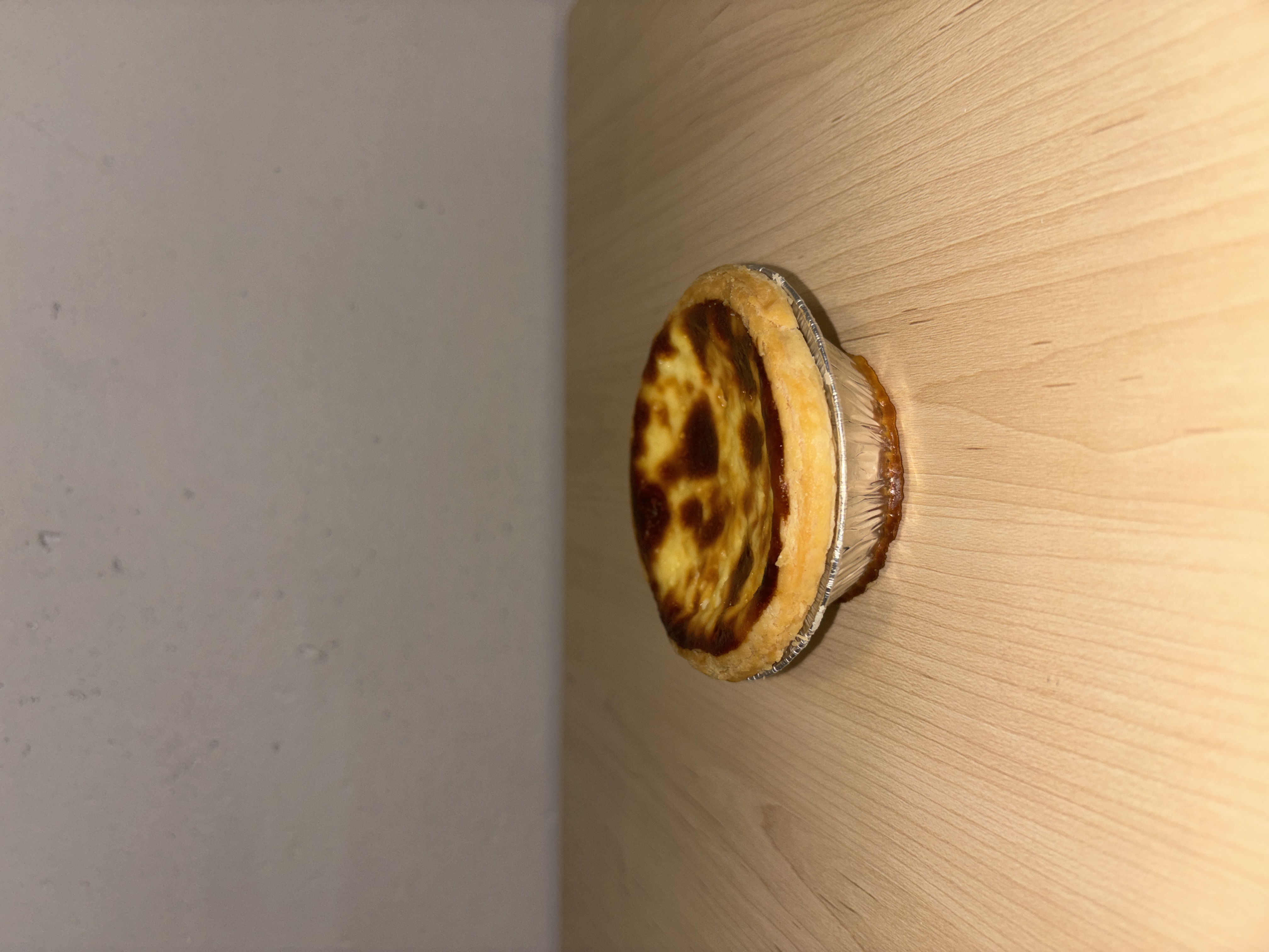 Side view of Egg tart